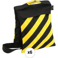 Impact Filled Saddle Sandbag (25 lb, Caution Striped, Set of 6)