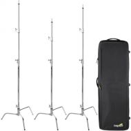 Impact 3 x C-Stand Turtle Base Kit with Case (10.75')