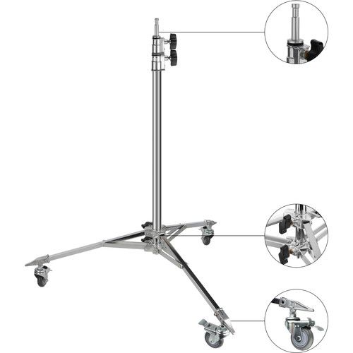  Impact Steel Roller Stand II with Low Base and Braking Wheels (9.5')