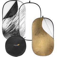 Impact 5-in-1 Collapsible Oval Reflector with Solid Gold (42 x 72