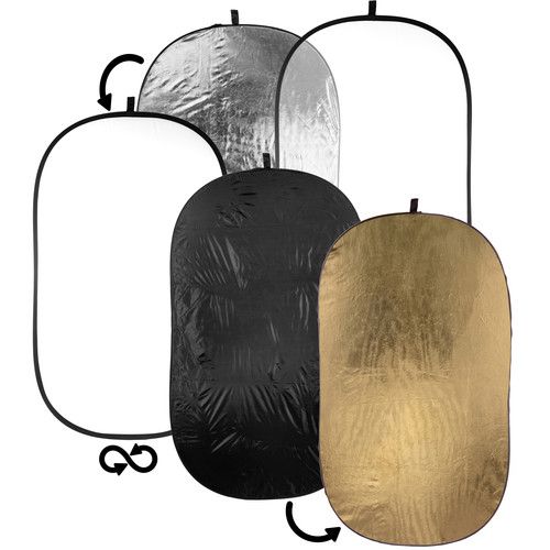  Impact 5-in-1 Collapsible Oval Reflector with Solid Gold (42 x 72