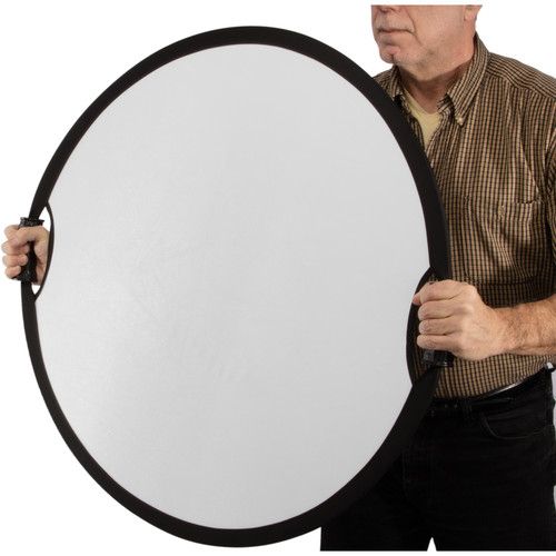  Impact Circular Collapsible Reflector with Handles (Silver/White, 32