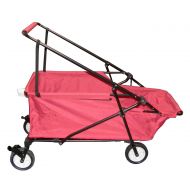 Impact Canopy Folding Utility Wagon, Collapsible, All Terrain Beach Wagon, Momentum, Red