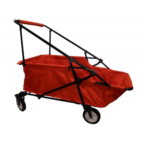  Impact Canopy Folding Utility Wagon, Collapsible, All Terrain Beach Wagon, Momentum, Red