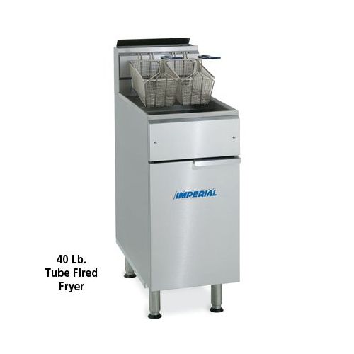  Imperial IFS-40 Floor Model Gas Fryer with 40 lb Capacity