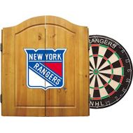 Imperial Officially Licensed NHL Merchandise: Dart Cabinet Set with Steel Tip Bristle Dartboard and Darts, New York Rangers