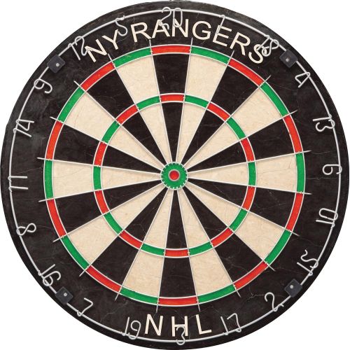  Imperial Officially Licensed NHL Merchandise: Dart Cabinet Set with Steel Tip Bristle Dartboard and Darts, New York Rangers