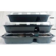 Maple Trade Imperial JT8305 9.29 x 7.48 Inches Plastic Sushi Trays Bento Boxes 5 Compartment with Lids (200 Pack)