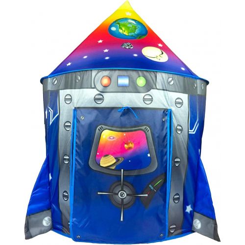  [아마존베스트]Rocket Ship Play Tent Playhouse | Unique Space and Planet Design for Indoor and Outdoor Fun, Imaginative Games & Gift | Foldable Playhouse Toy + Carry Bag for Boys & Girls | by Ima