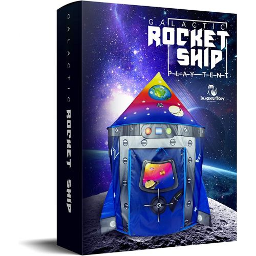  [아마존베스트]Rocket Ship Play Tent Playhouse | Unique Space and Planet Design for Indoor and Outdoor Fun, Imaginative Games & Gift | Foldable Playhouse Toy + Carry Bag for Boys & Girls | by Ima