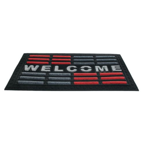  Imports Decor Synthetic Welcome Door Mat, 18 x 30, Red