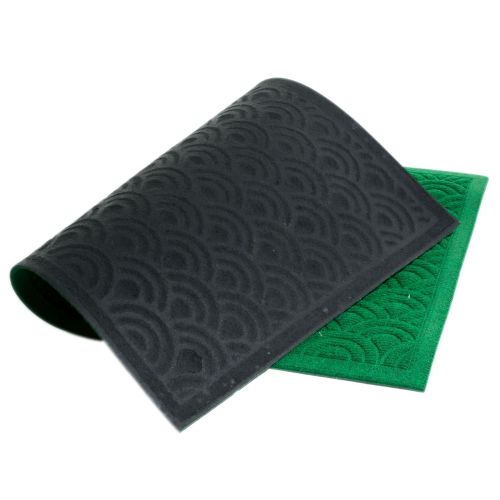  Imports Decor Synthetic Rectangular Shell Door Mat, 18 x 30, Green