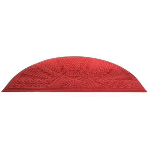  Imports Decor Synthetic Half Round Rice Bran Door Mat, 30 x 47, Red