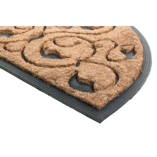  Imports Decor Half-round Rubber Back Coir Doormat, Brigoder, 18-Inch by 30-Inch