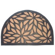 Imports Decor Synthetic Half Round Petal Door Mat, 24x36, Brown