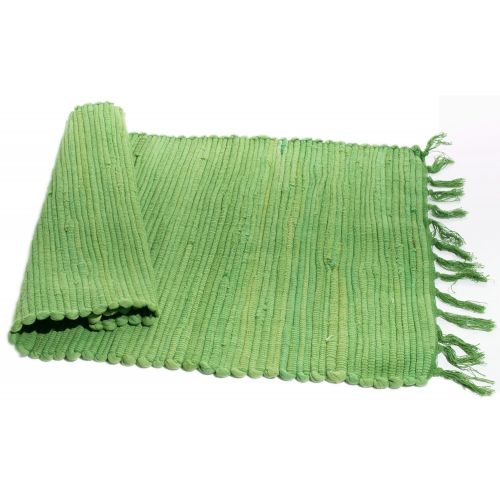  Imports Decor Dhurrie 100% Cotton Rug, Green, 20 by 32