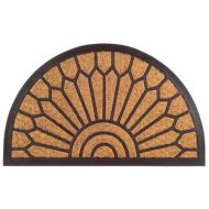 Imports Decor Half Round Rubber Back Coir Doormat, Lily, 18-Inch by 30-Inch