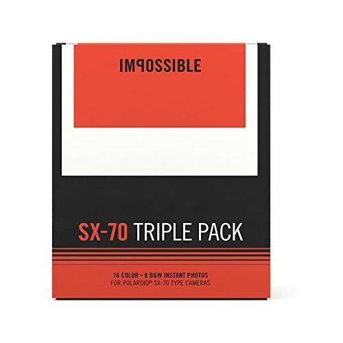  Impossible 4597?Type SX70?Triple Pack with 2x Color and 1x B & W Film) for Polaroid Camera White