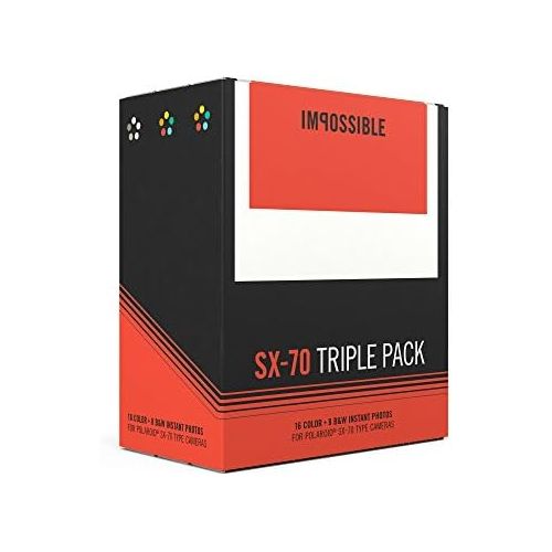  Impossible 4597?Type SX70?Triple Pack with 2x Color and 1x B & W Film) for Polaroid Camera White