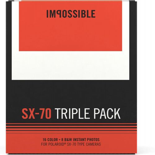  Impossible 4597?Type SX70?Triple Pack with 2x Color and 1x B & W Film) for Polaroid Camera White