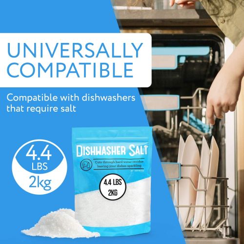  Impresa Products 4.4 LB Dishwasher Salt/Water Softener Salt - Compatible with Bosch, Miele, Whirlpool, Thermador and More (2 KG)