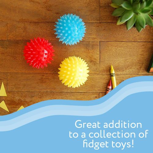  Impresa Products 10-Pack of Spiky Sensory Balls - Squeezy and Bouncy Fidget Toys / Sensory Toys - BPA/Phthalate/Latex-Free