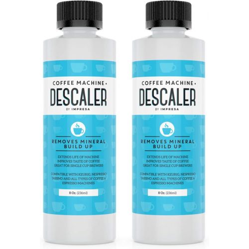  [아마존베스트]Impresa Products Descaler (2 Pack, 2 Uses Per Bottle) - Made in the USA - Universal Descaling Solution for Keurig, Nespresso, Delonghi and All Single Use Coffee and Espresso Machines