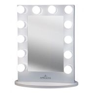 Impressions Vanity Hollywood Iconic XL Vanity Mirror with Dimmer & Frosted Bulbs, White