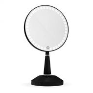 Impressions Vanity Bijou LED Hand Mirror With Charging Stand - Glossy Black Glossy Black