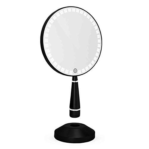  Impressions Vanity Bijou LED Hand Mirror With Charging Stand - Glossy Black Glossy Black