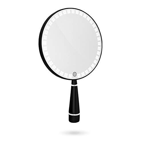  Impressions Vanity Bijou LED Hand Mirror With Charging Stand - Glossy Black Glossy Black