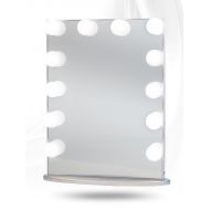 Hollywood Glow XL Vanity Mirror By Impressions Vanity Large (Silver w/Frosted Bulbs)