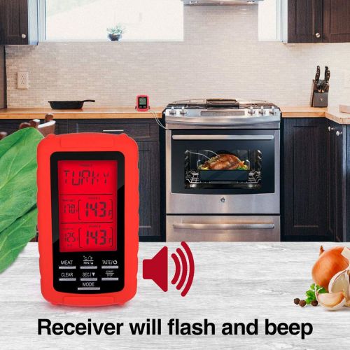  Improvlify Meat Thermometer with Timer Alarm Wireless Remote Digital Barbecue Thermometer