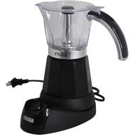 Imusa 3-6 Cup Electric Espresso Maker with Detachable Base, Black