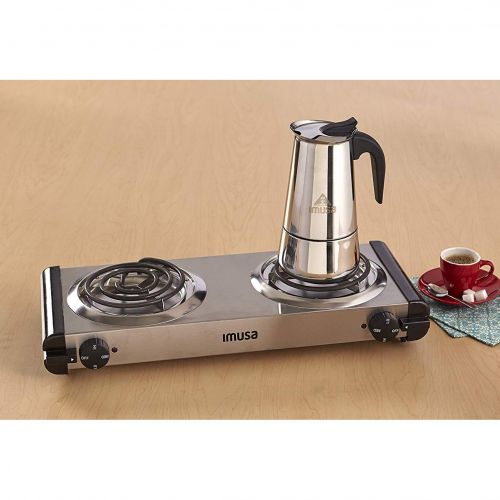  IMUSA USA B120-22061M Stainless Steel Stovetop Espresso Coffeemaker 4-Cup, Silver