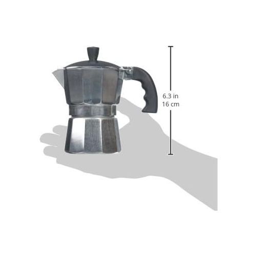  IMUSA USA B120-42V Aluminum Espresso Stovetop Coffeemaker 3-Cup, Silver