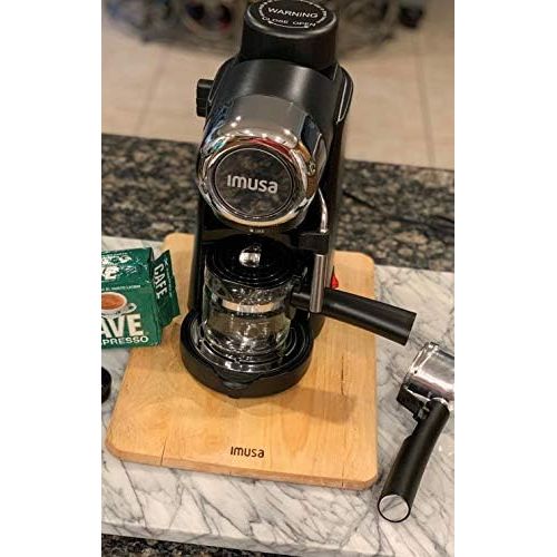  IMUSA USA 4 Cup Epic Electric Espresso/Cappuccino Maker, Black 800 Watts