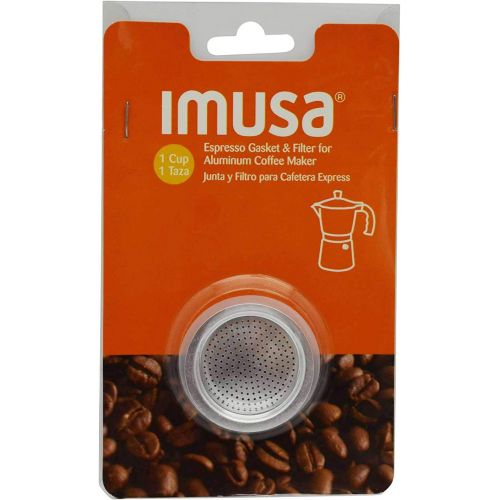  IMUSA USA Aluminium Stovetop Replacement Rubber Ring & Filter 1-Cup, white