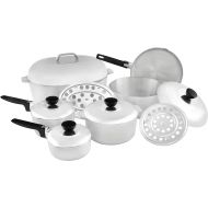 IMUSA USA Heavy Duty 13-Piece Cast Aluminum Cajun Cookware Set, Silver