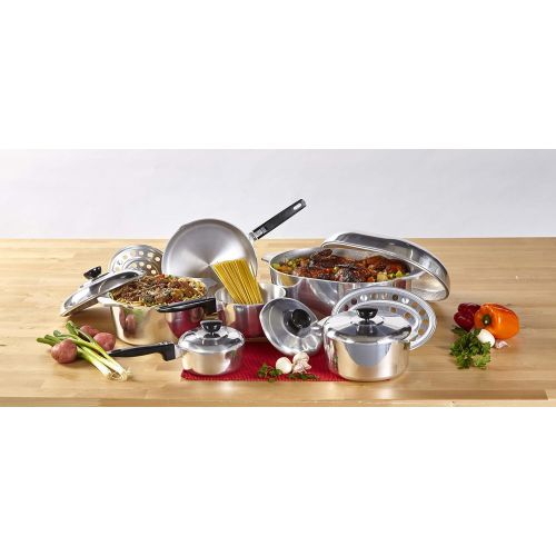  IMUSA USA Heavy Duty 13-Piece Cast Aluminum Cajun Cookware Set, Silver