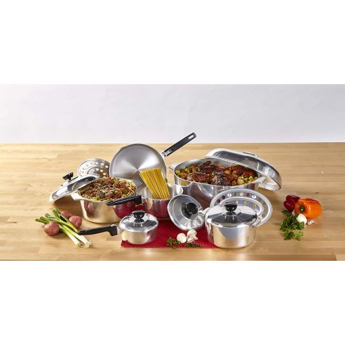  IMUSA USA Heavy Duty 13-Piece Cast Aluminum Cajun Cookware Set, Silver