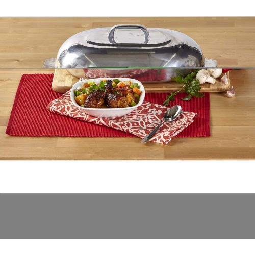  IMUSA USA Heavy Duty Cajun Oval Aluminum Roaster 15, Silver