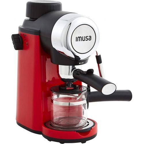  [아마존베스트]IMUSA USA 4 Cup Epic Electric Espresso/Cappuccino Maker, Red 800 Watts