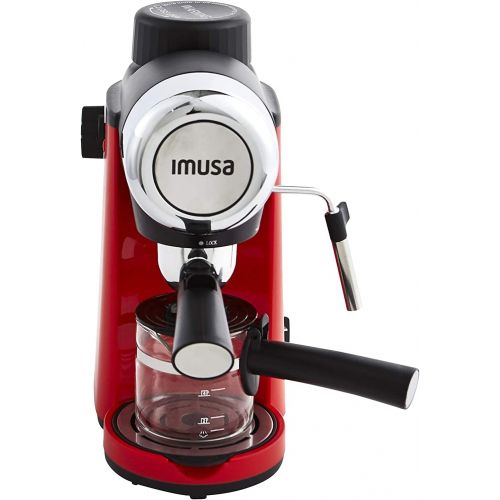  [아마존베스트]IMUSA USA 4 Cup Epic Electric Espresso/Cappuccino Maker, Red 800 Watts