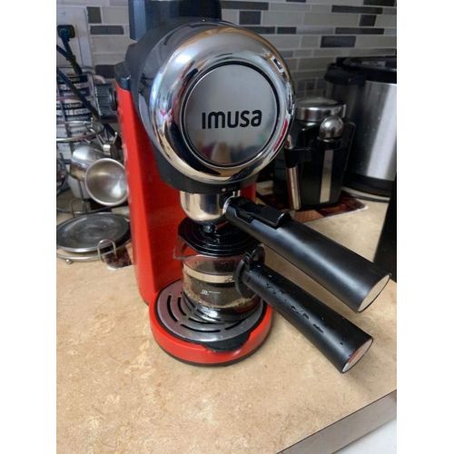  [아마존베스트]IMUSA USA 4 Cup Epic Electric Espresso/Cappuccino Maker, Red 800 Watts