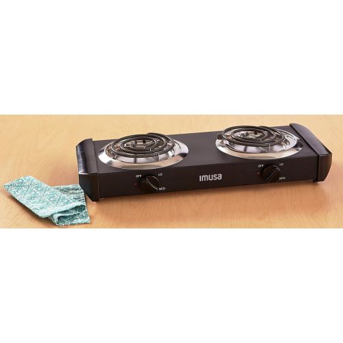  [아마존베스트]IMUSA USA GAU-80306 Electric Double Burner 1750-Watts , Black