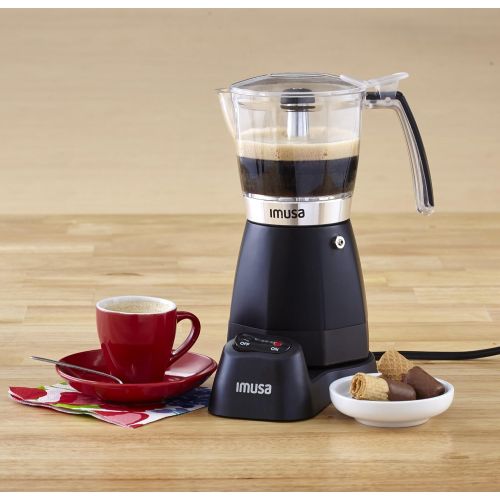  Imusa Black Espresso Maker, 3-6-Cup