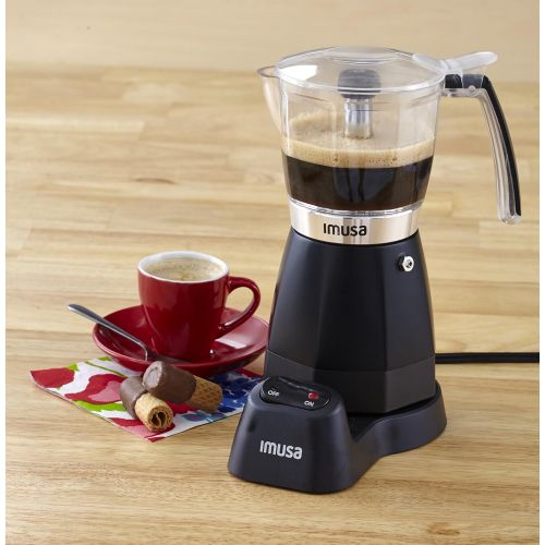  Imusa Black Espresso Maker, 3-6-Cup