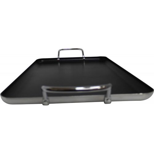  Imusa USA Nonstick Stovetop Double Burner Griddle with Metal Handles, 17-Inch, Black