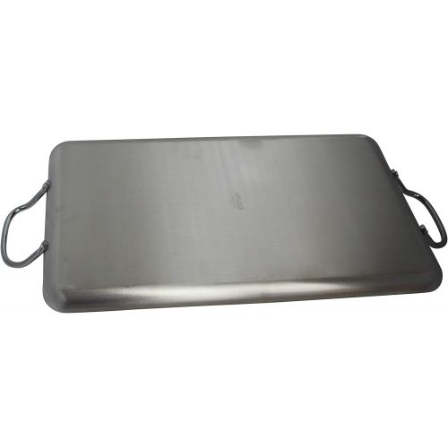  Imusa USA Nonstick Stovetop Double Burner Griddle with Metal Handles, 17-Inch, Black